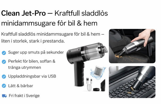 CleanJet-pro – Sladdlös Minidamsugare för Bil & Hem